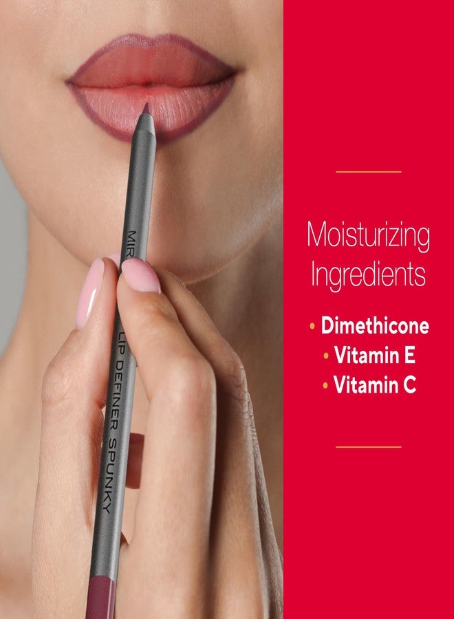 Mirabella Line & Define Lip Definer Lip Pencil, Smoothing & Moisturizing Retractable Lip Liner with Long-Lasting & Ultra-Creamy Formula, Antioxidants Vitamin C & E, & Built-In Sharpener - Sassy - Image 2